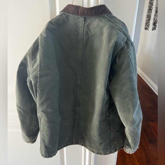 VTG Carhartt Arctic Jacket Quilt Lined Mens Large C26 MOS Green - Picture 9 of 15